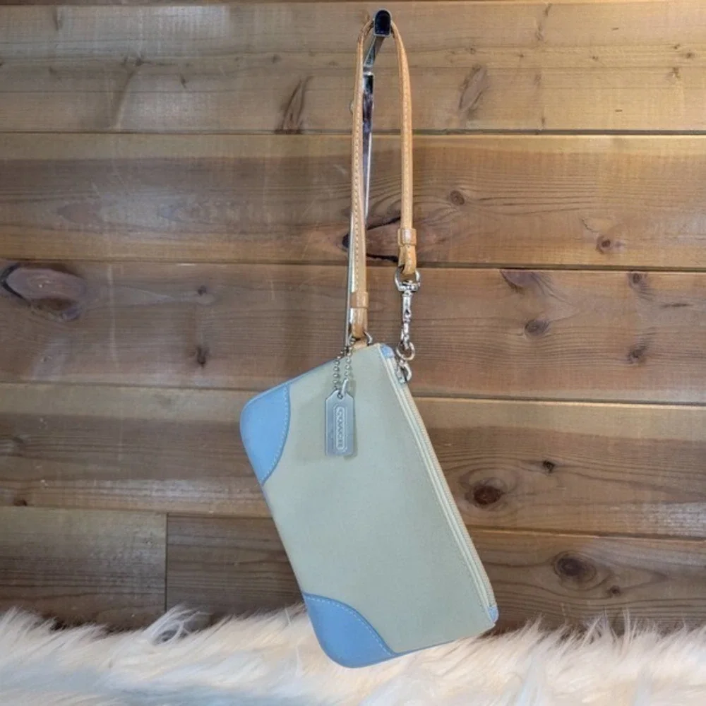 Coach Blue & Tan Soho Wristlet